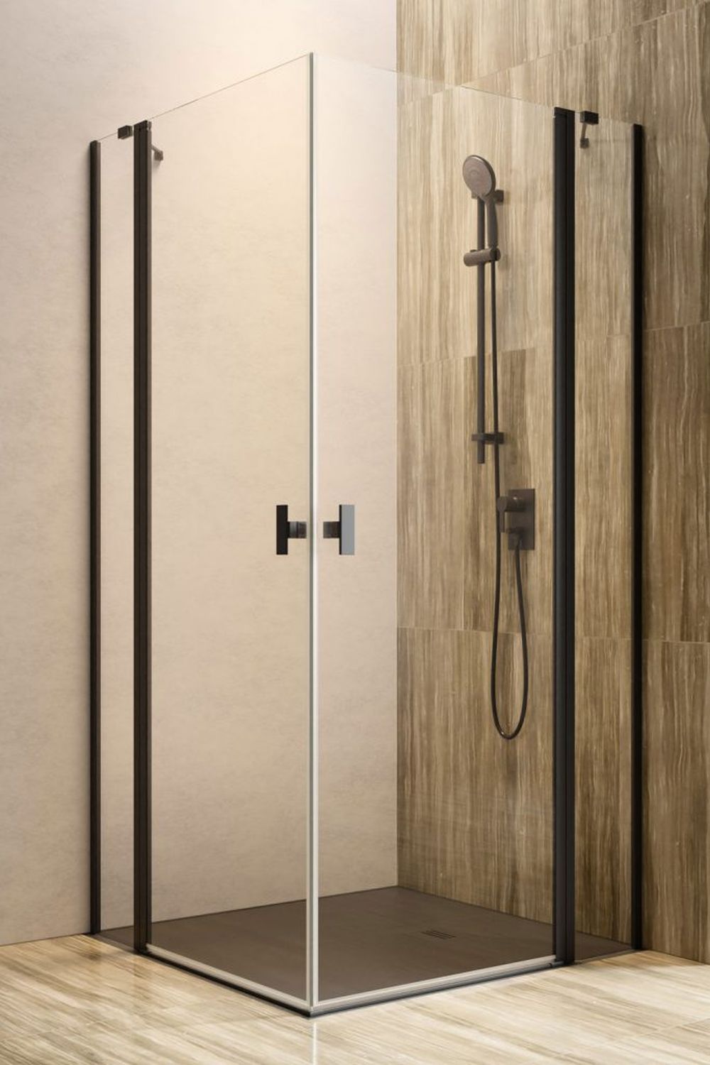 Radaway Nes Black KDD II kabina prysznicowa część prawa 90x90 cm kwadratowa 10085090-54-01R