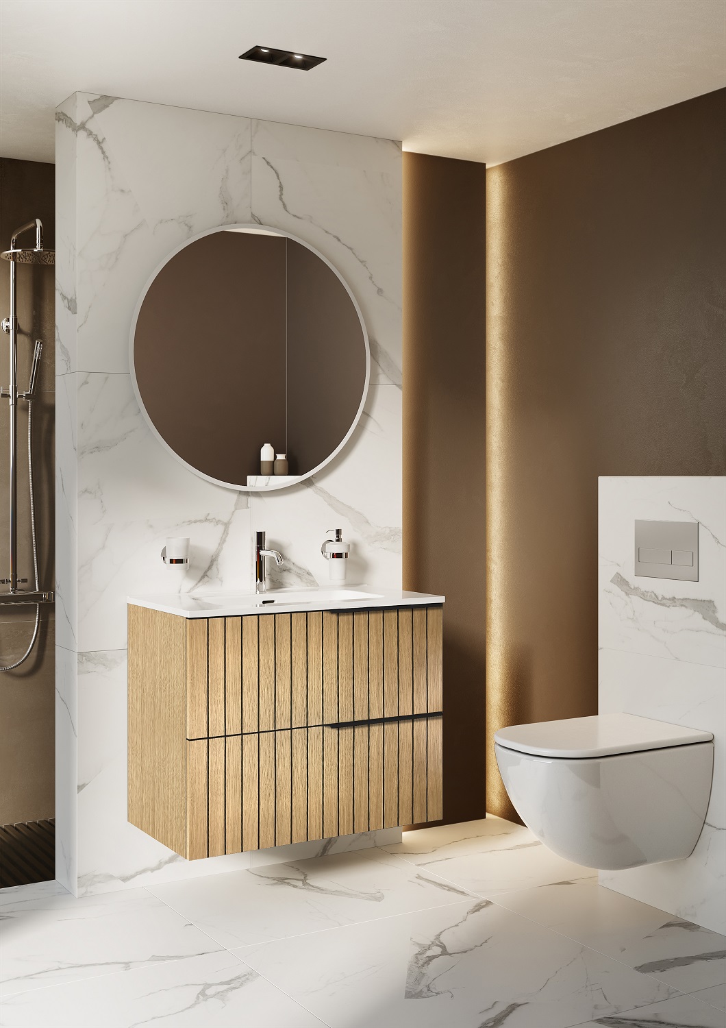 Elita Asami szafka 80x45x63,5 cm podumywalkowa wisząca dąb naturalny RE010800156690