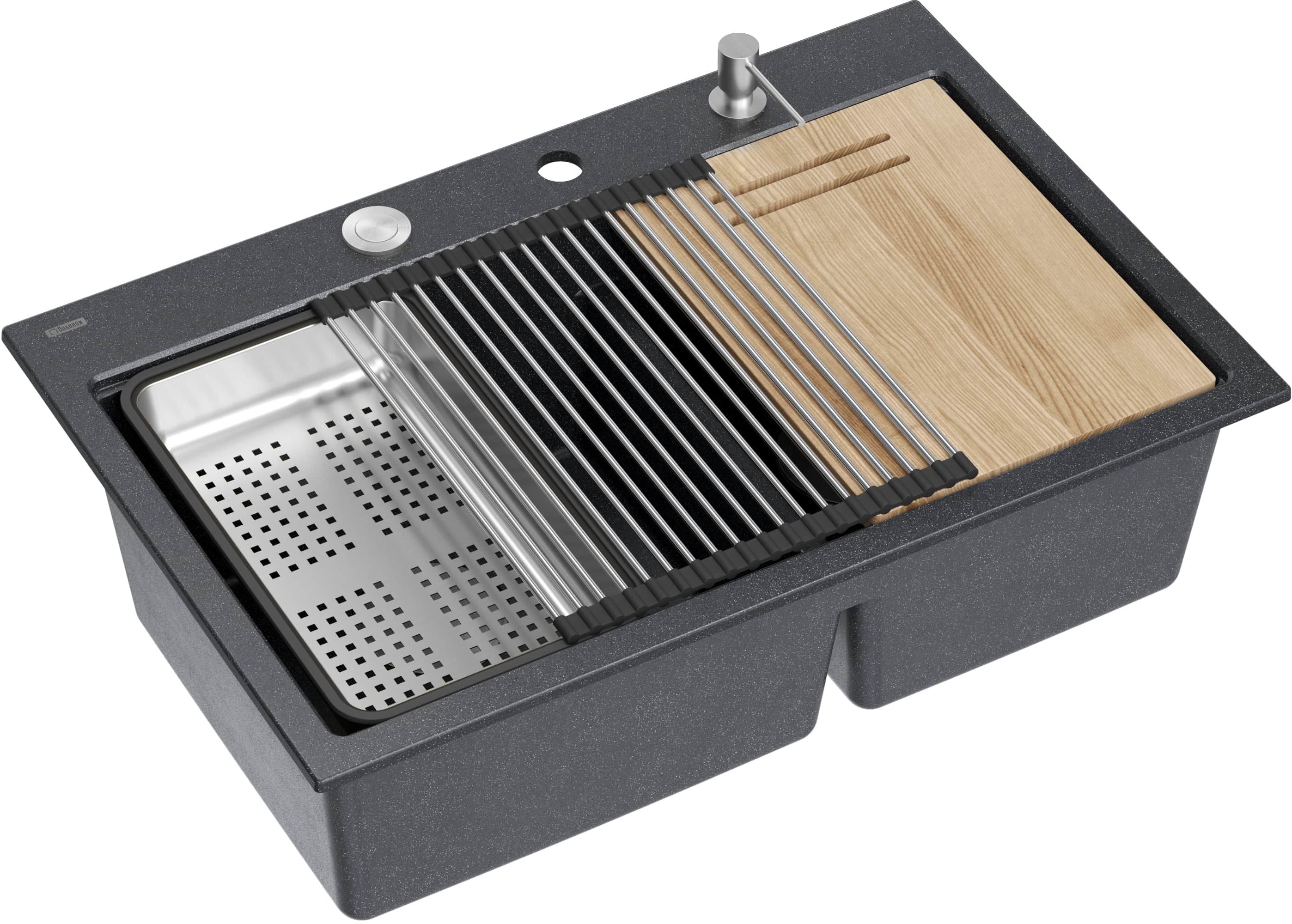 Quadron Marc 120 zlewozmywak GraniteQ 76x50 cm czarny HQC7650U8_BS