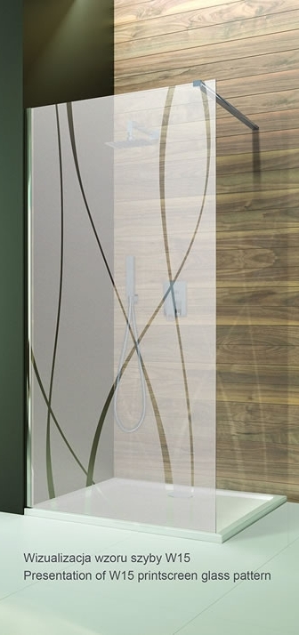 Sanplast Free Zone drzwi prysznicowe 150 cm wnękowe lewe D2L/FREEZONE-150-S sbW15n srebrny błyszczący/szkło sitodruk W15 ...