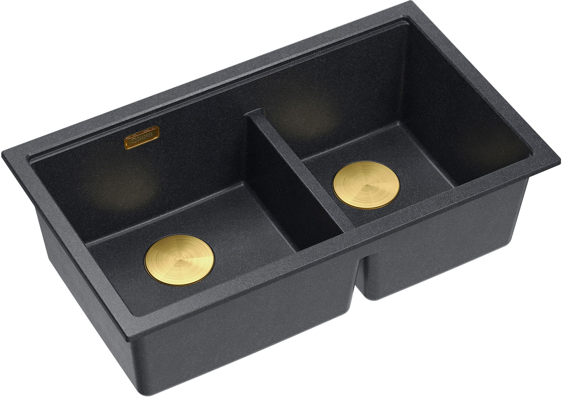 Quadron Logan 120 zlewozmywak GraniteQ 76x45 cm black diamond/elementy złote HQL7645U8_PVDG1_U