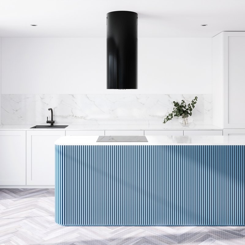 Globalo Design Lobelio Isola okap kuchenny 39 cm wyspowy czarny LOBELIO_ISOLA_39_1_BLACK