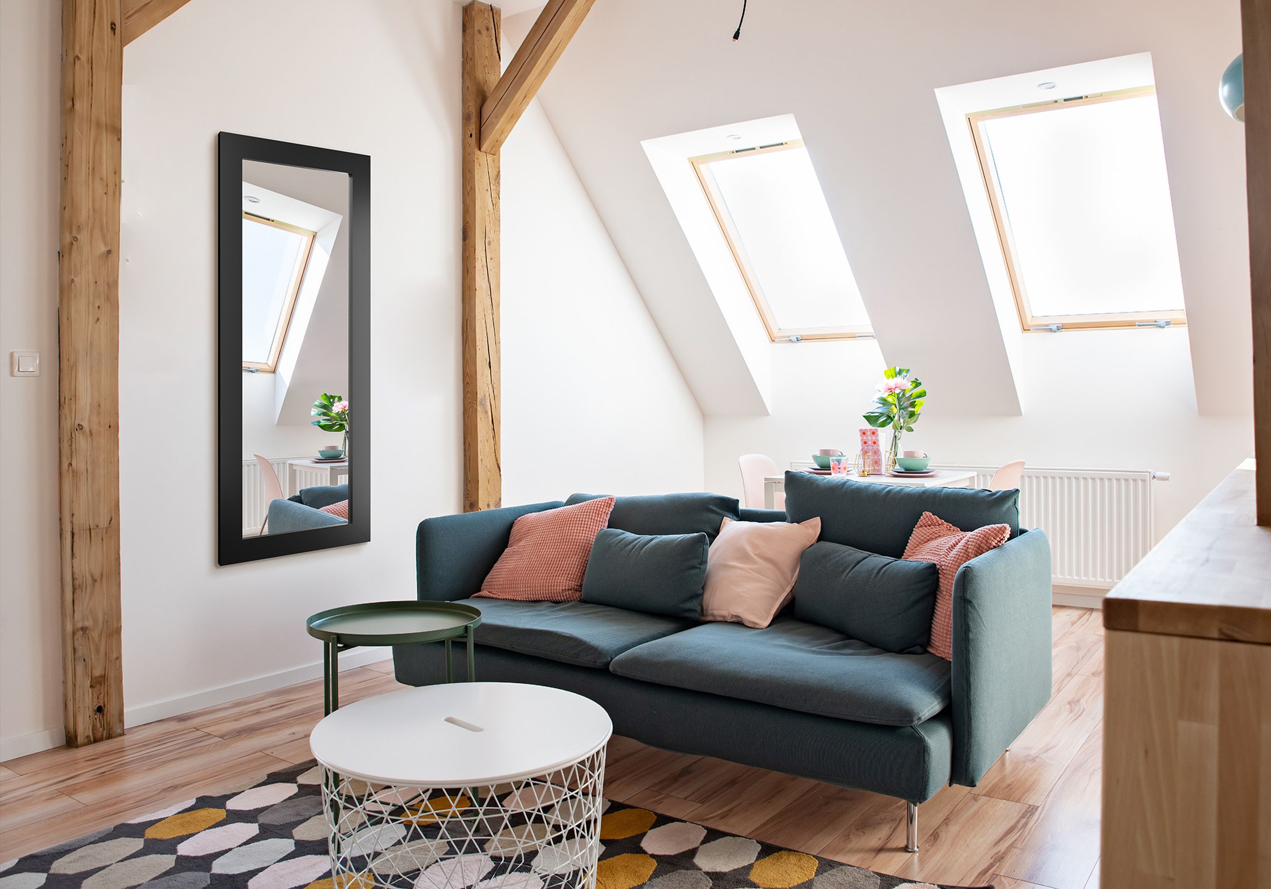 Styler Jyvaskyla lustro 148x56 cm prostokątne rama czarna LU-12403