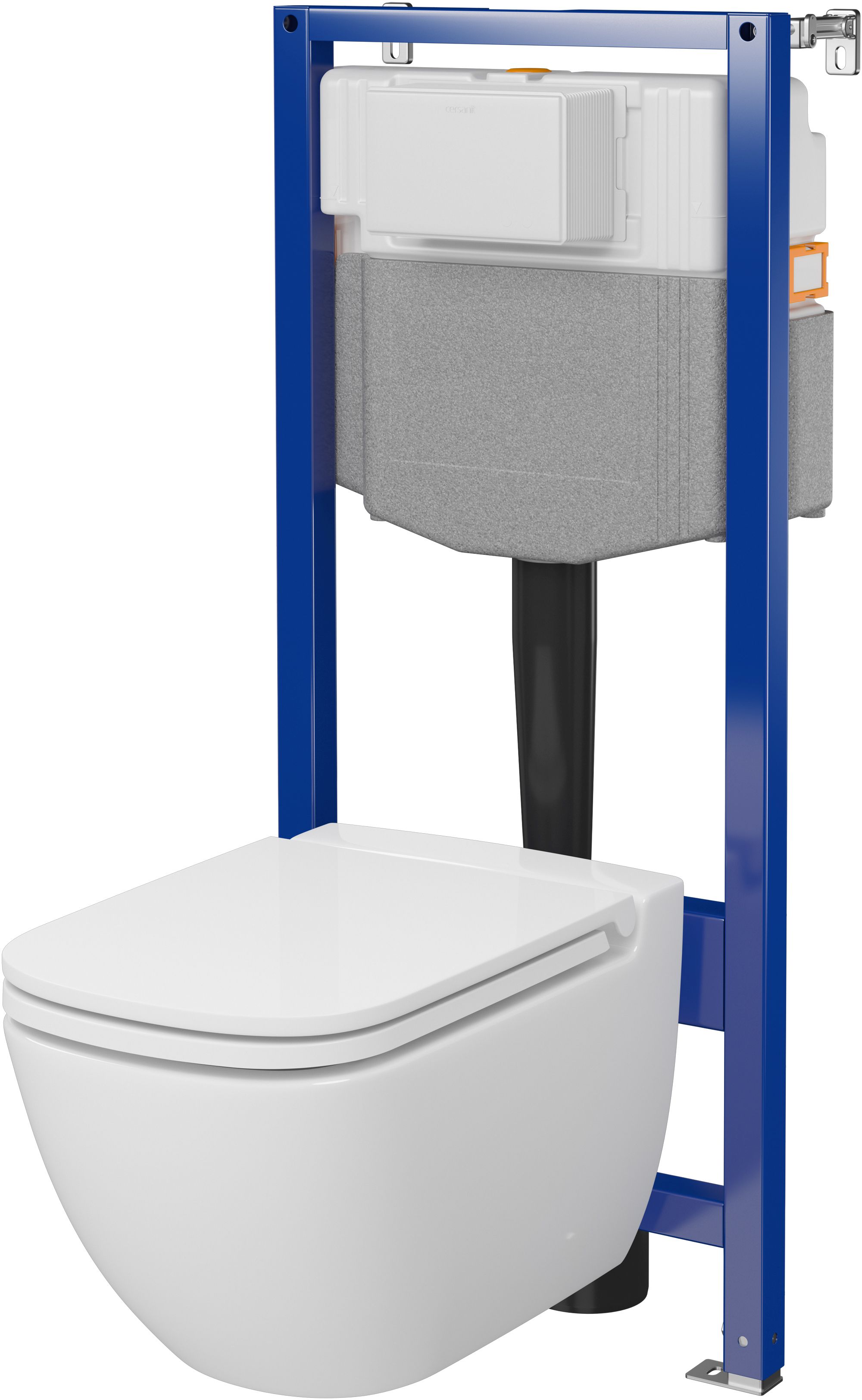 Zestaw Cersanit Caspia miska WC CleanOn z deską wolnoopadającą i stelaż podtynkowy Aqua 2.0 S701-803