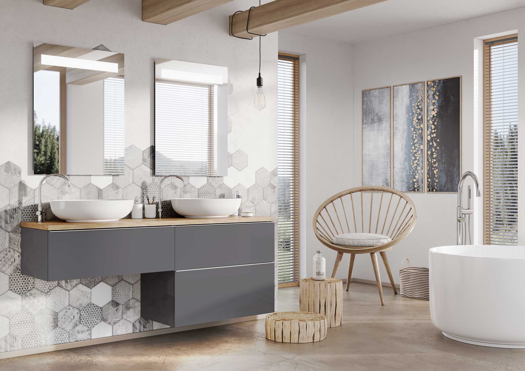 Elita Look szafka 80x44,9x63,5 cm podumywalkowa wisząca antracyt RE010801026610