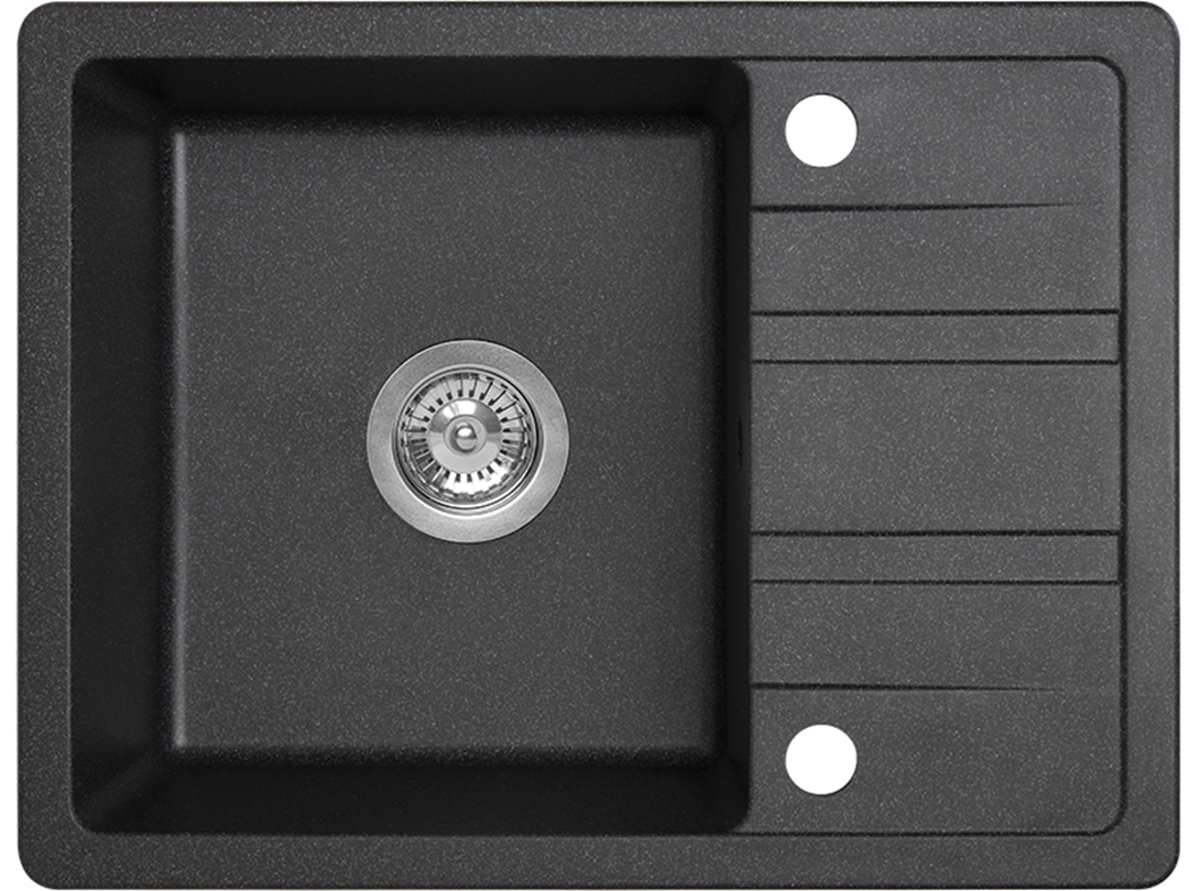 Laveo Stella zlewozmywak granitowy 58x44 cm czarny SBY713T