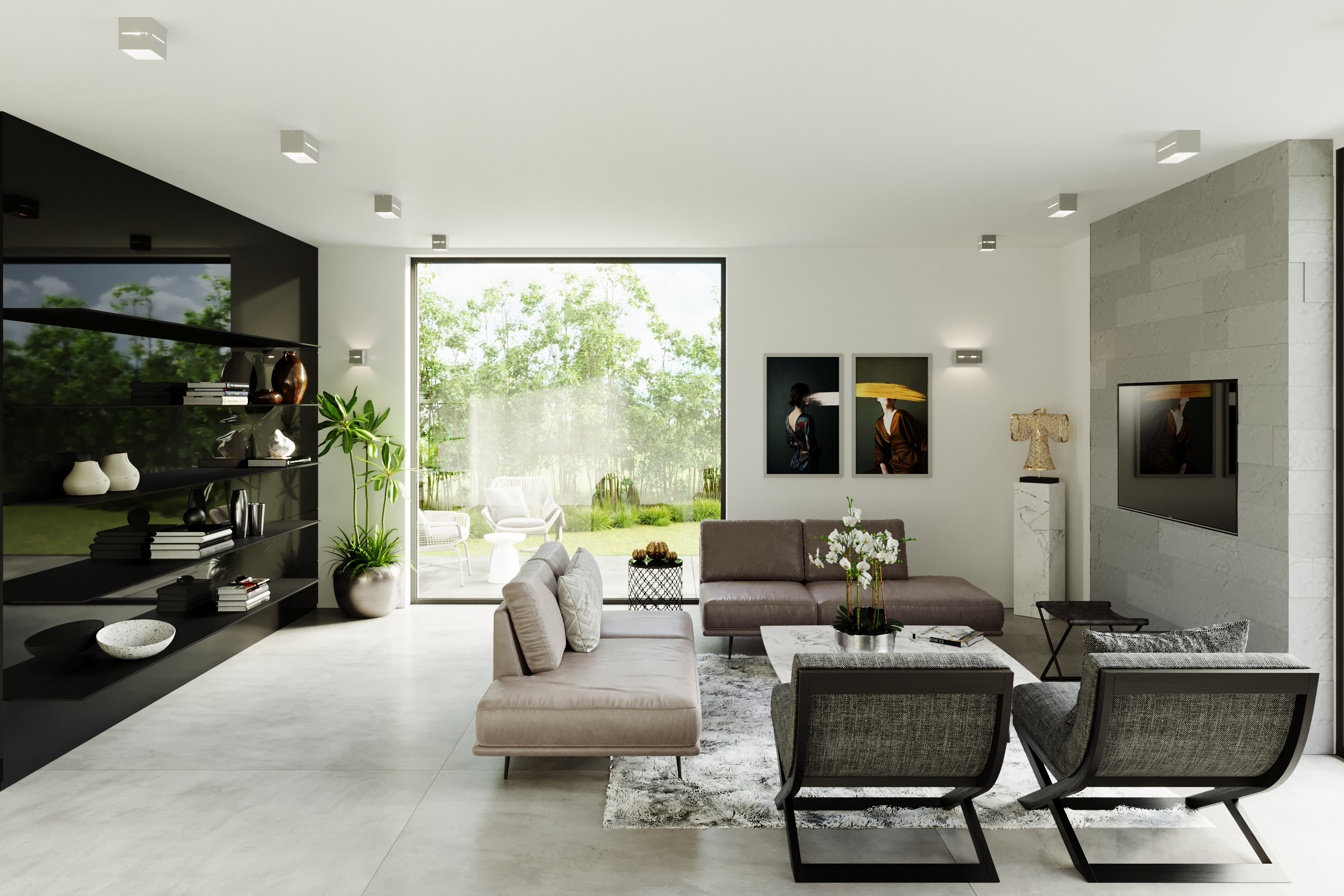 Sollux Lighting Lobo Maxi lampa podsufitowa 2x40W szara SL.0385