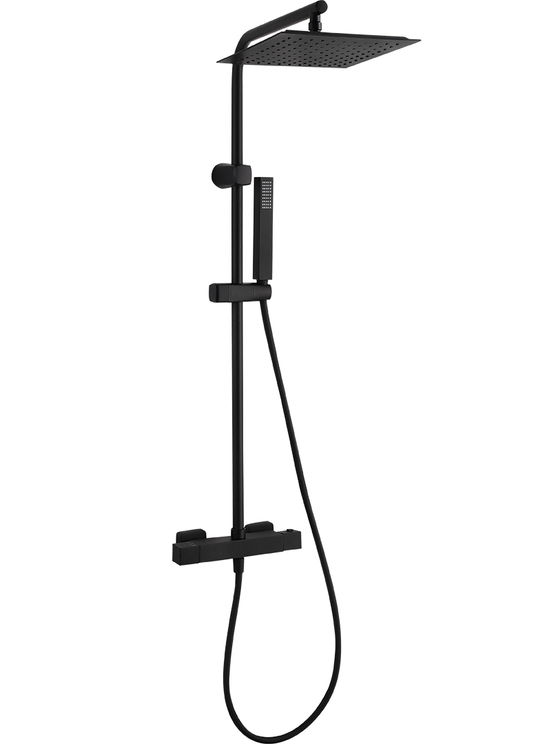 Kuchinox Cubi zestaw prysznicowy termostatyczny z deszczownicą czarny PKU70TD