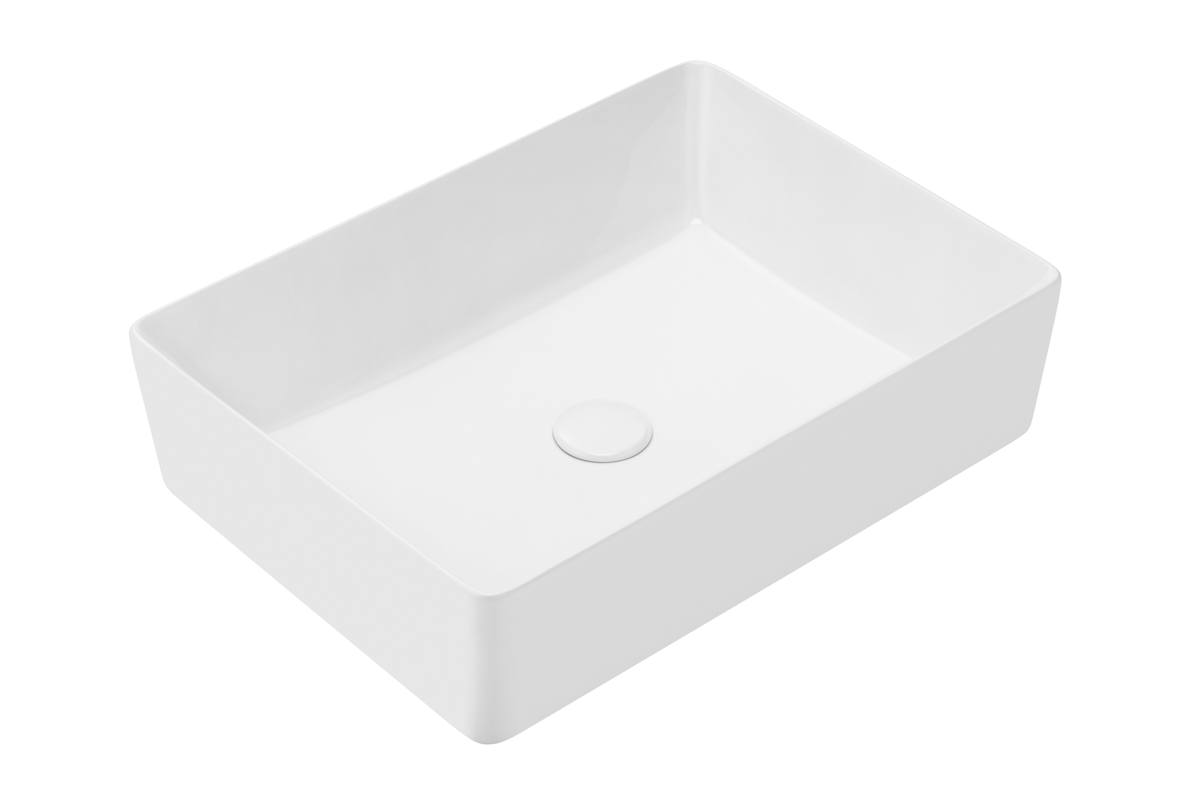 Uptrend Fiesta umywalka 55x39 cm nablatowa prostokątna biały połysk TR41292