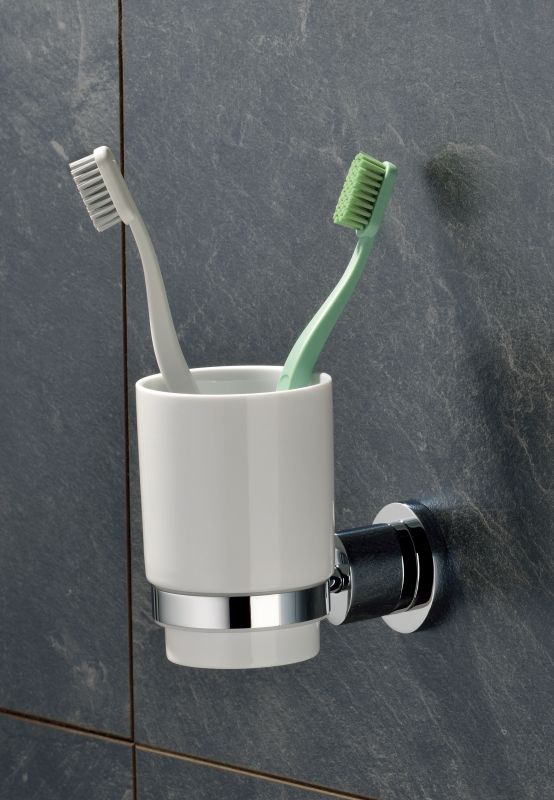 Kela Makira kubek na szczoteczki do zębów chrom/ceramika 20267 - Wysyłka w 24h