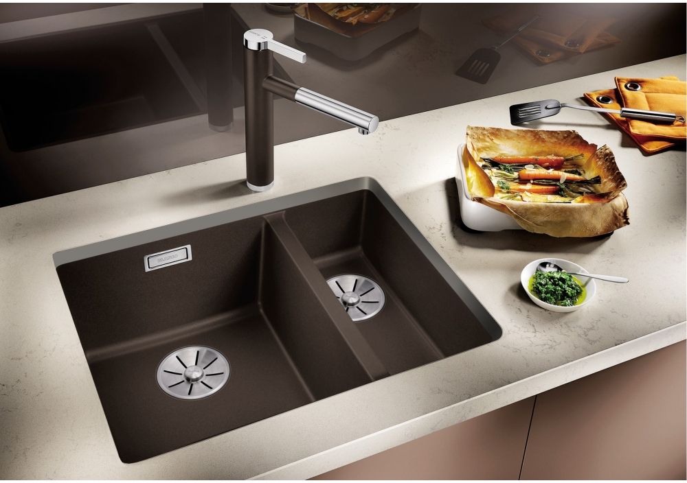 Blanco Subline 340/160-U zlewozmywak granitowy 52,5x40 cm czarny 525986