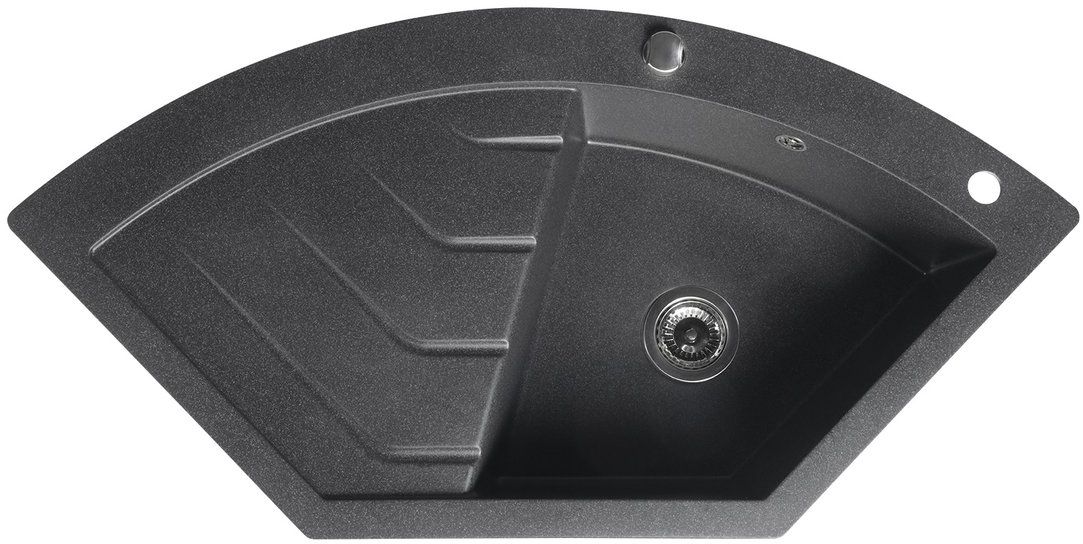 Sapho zlewozmywak granitowy 114x57,5 cm czarny GR1934