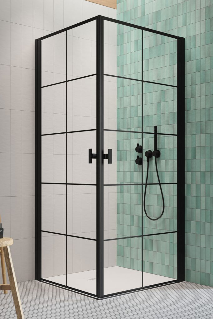 Radaway Nes Black KDD I drzwi prysznicowe 90 cm prawe czarny mat/szkło Factory 10021090-54-55R