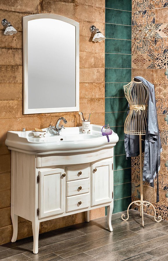 Sapho Retro szafka 89 cm podumywalkowa stojąca drewno świerkowe białe 1621