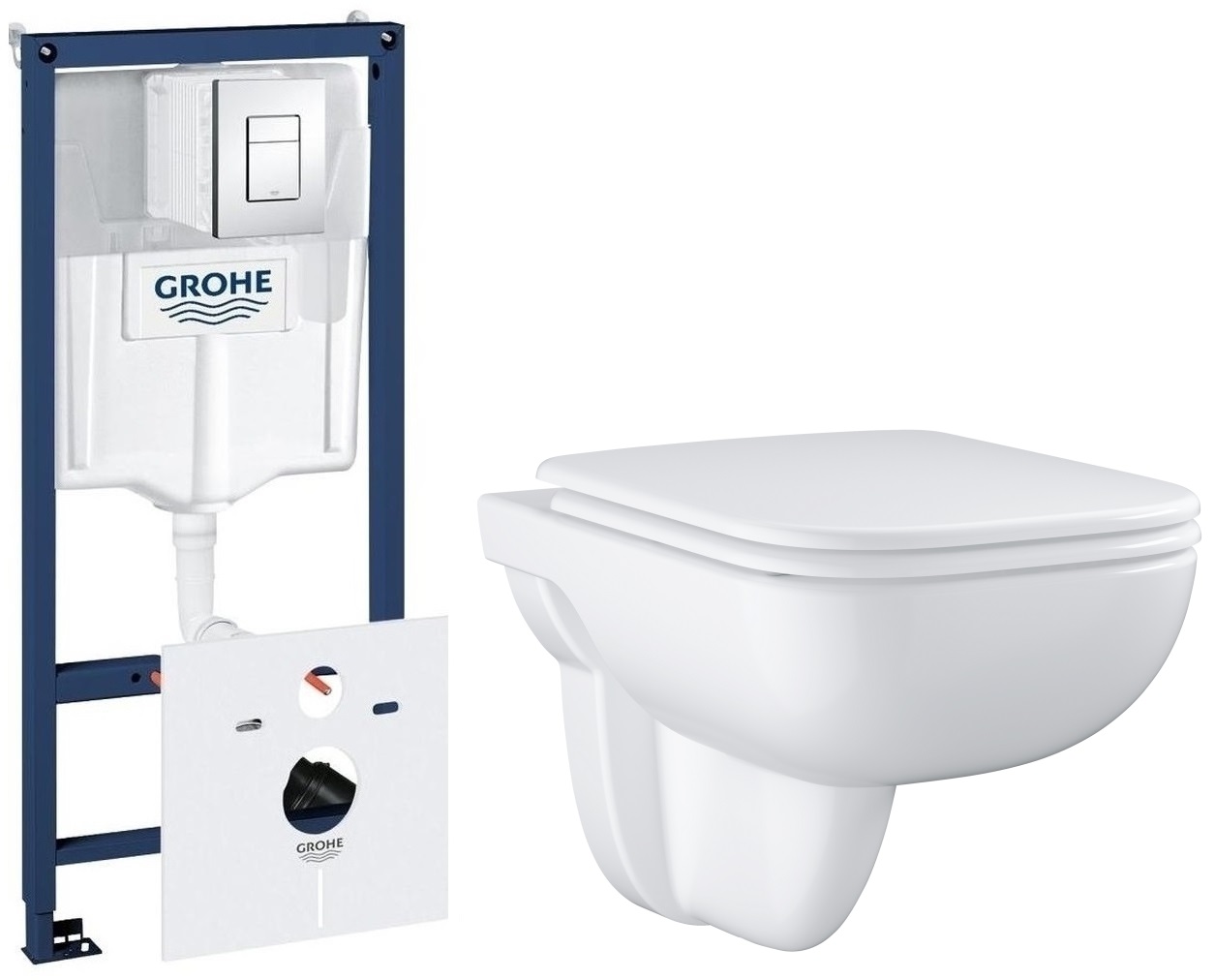 Grohe Start Edge zestaw podtynkowy stelaż 5w1 z miską WC i deską wolnoopadającą (38827000, 39815000)