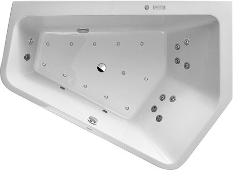 Duravit Paiova 5 wanna narożna 177x130 cm z hydromasażem Combi-System E prawa biała 760391000CE1000