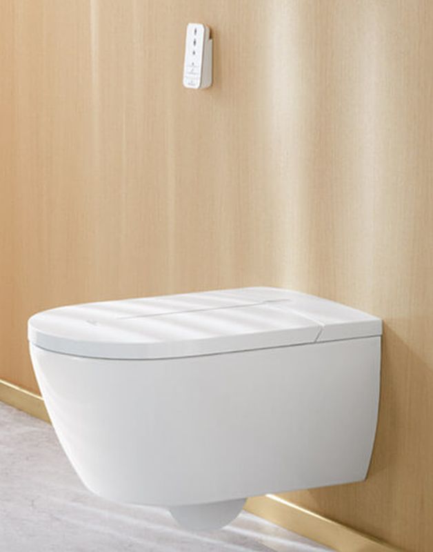 Villeroy & Boch ViClean Combi-Pack miska WC myjąca wisząca bez kołnierza CeramicPlus z deską Weiss Alpin V0E100R1