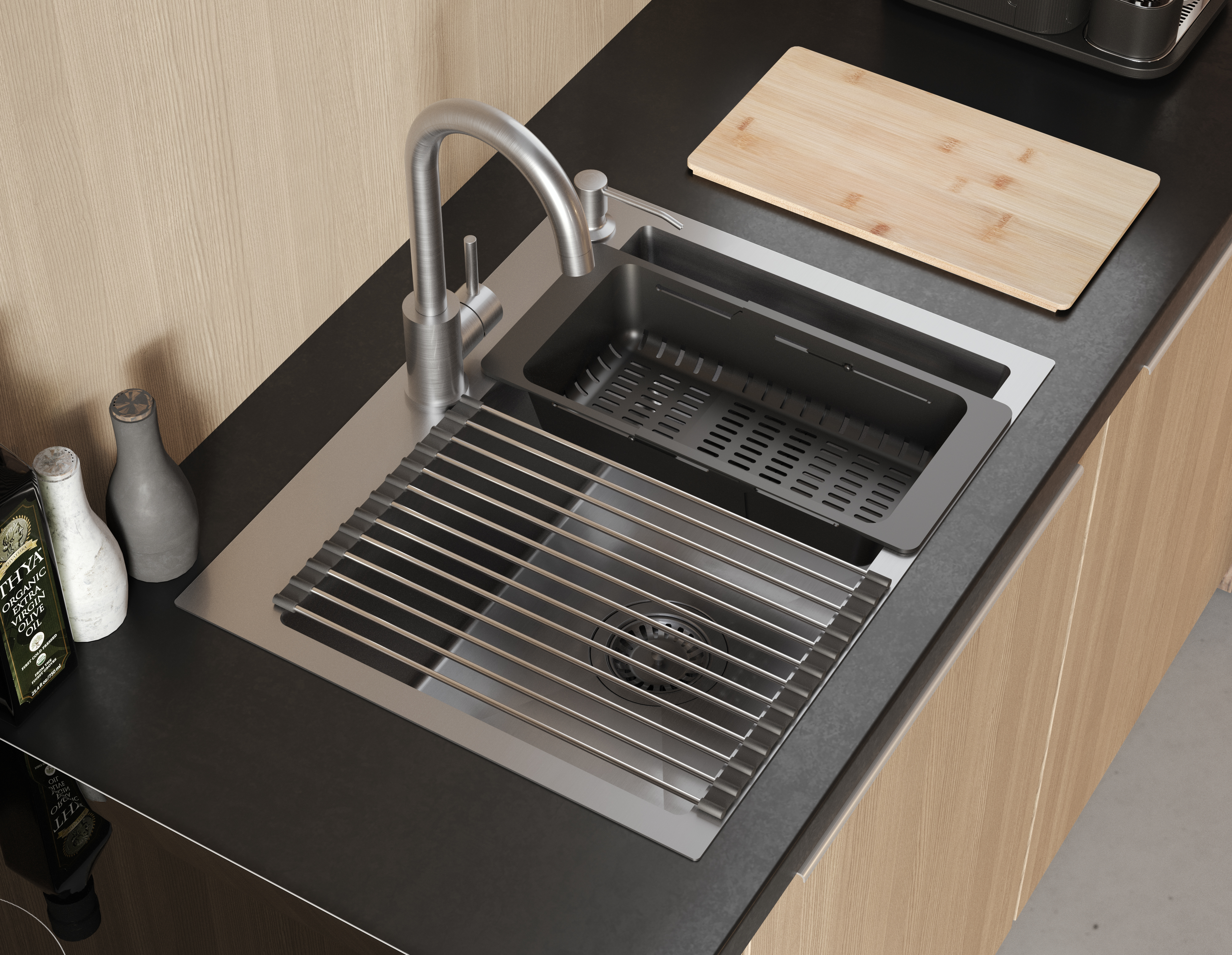 Quadron Luke zlewozmywak z akcesoriami 58x45 cm ZH5845BS - Wysyłka w 24h