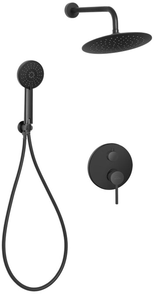 Invena Dafni Black zestaw prysznicowy podtynkowy z deszczownicą czarny BS-88-014