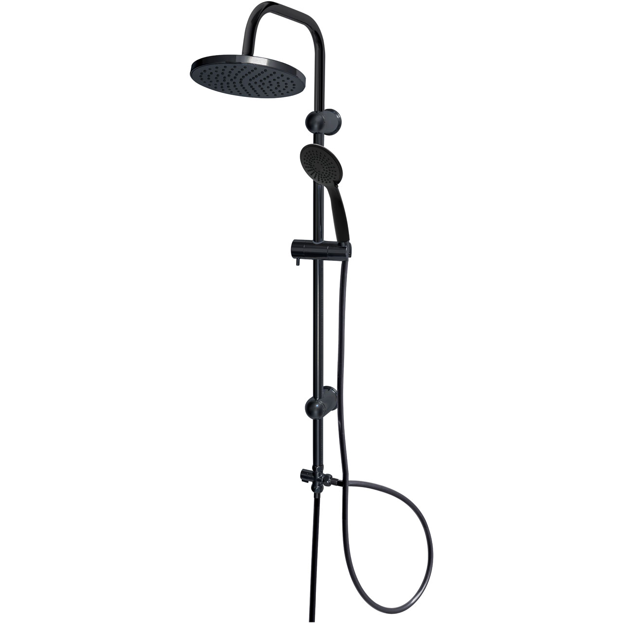 Duschy Flipper zestaw prysznicowy ścienny z deszczownicą czarny 434-20