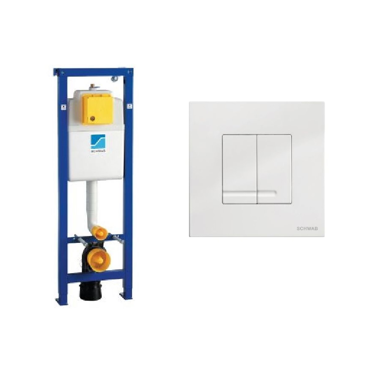 Zestaw Schwab Duplo WC 380 stelaż podtynkowy WC z przyciskiem Arte Duo biały (4060452701, 4060415601) - Wysyłka w 24h