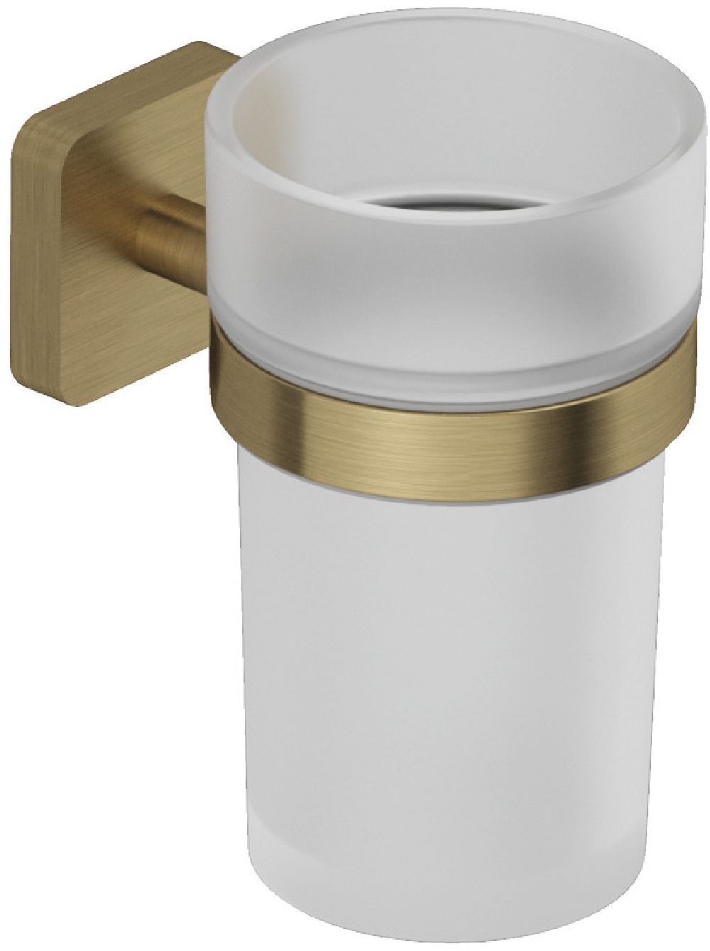 Kludi Vela C kubek na szczoteczki z uchwytem ściennym złoty szczotkowany 25975N0