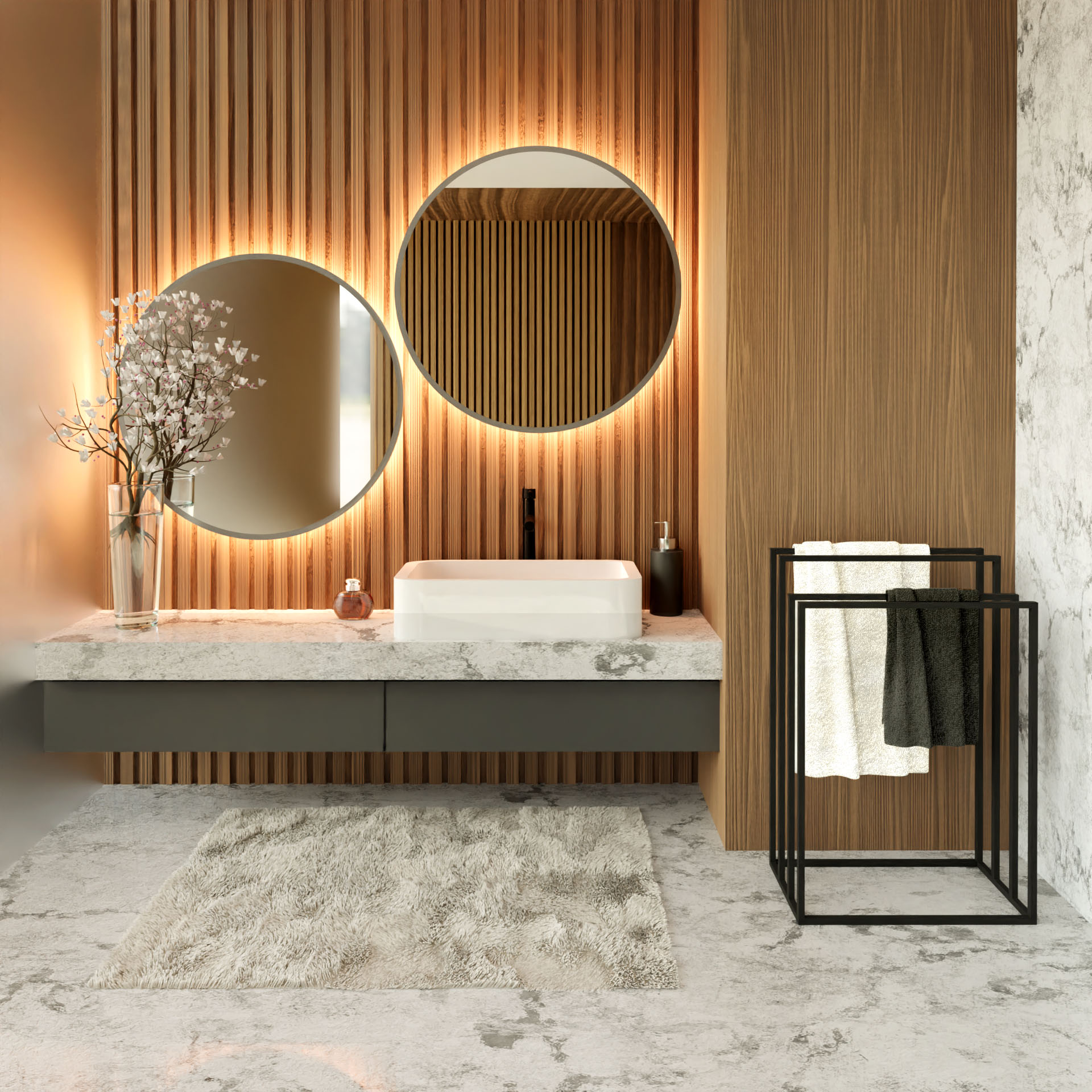 Baltica Design Geir wieszak na ręczniki 60 cm stojący czarny