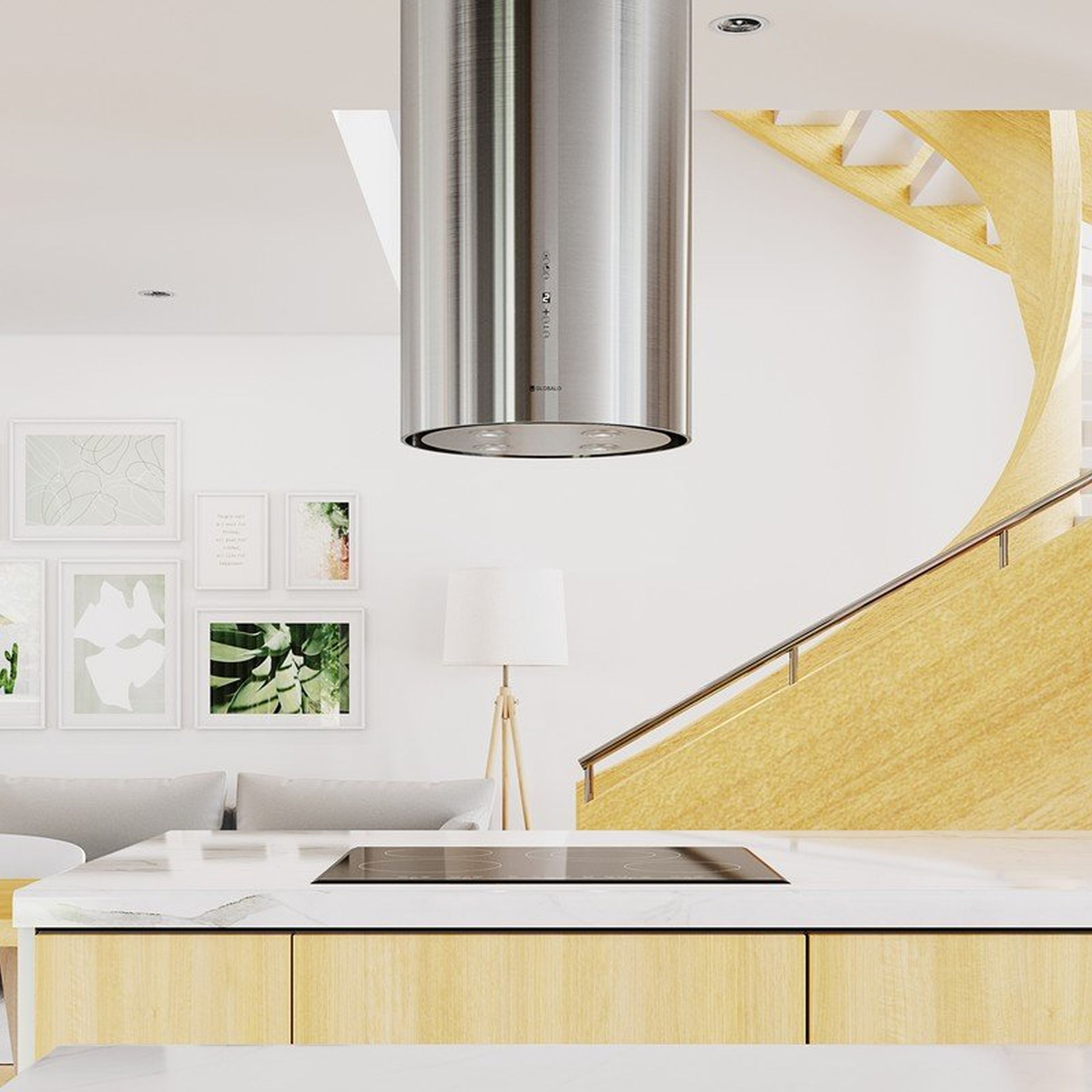 Globalo Design Cylindro Isola okap kuchenny 39 cm wyspowy CYLINDRO_ISOLA_39_7_INOX