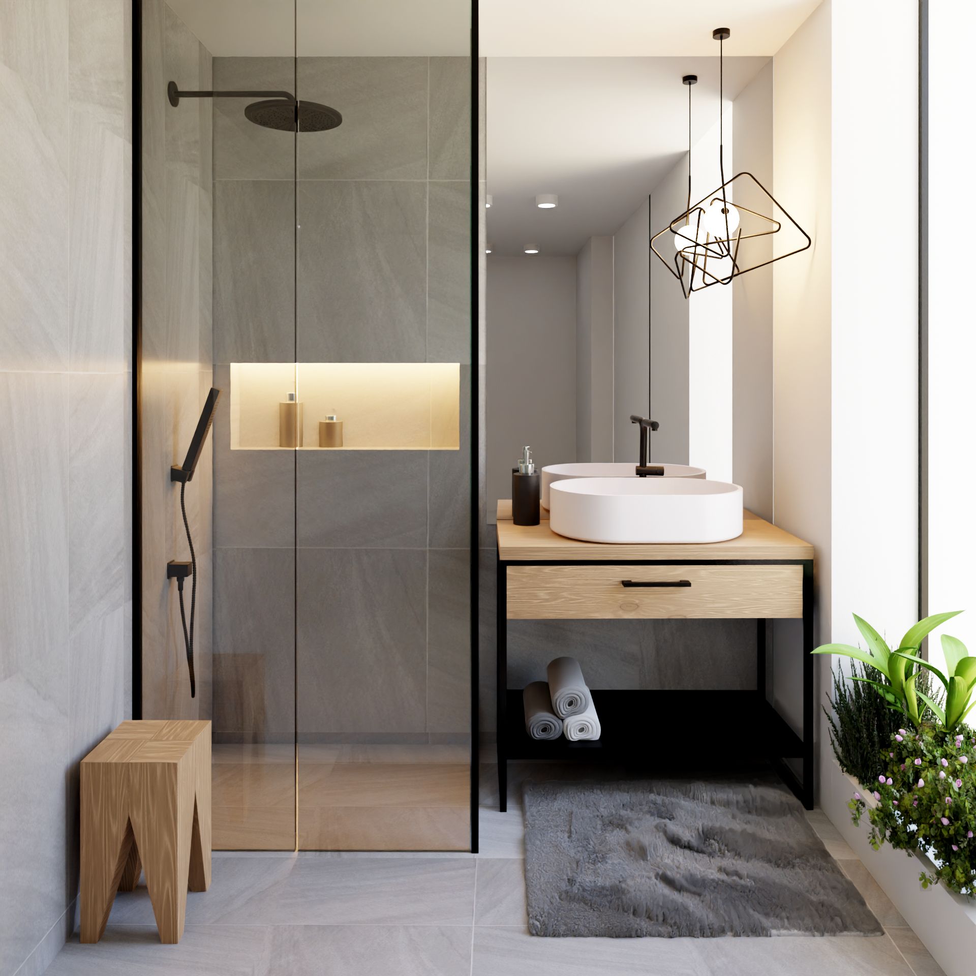 Baltica Design Elin szafka 60x43x75 cm podumywalkowa stojąca czarna