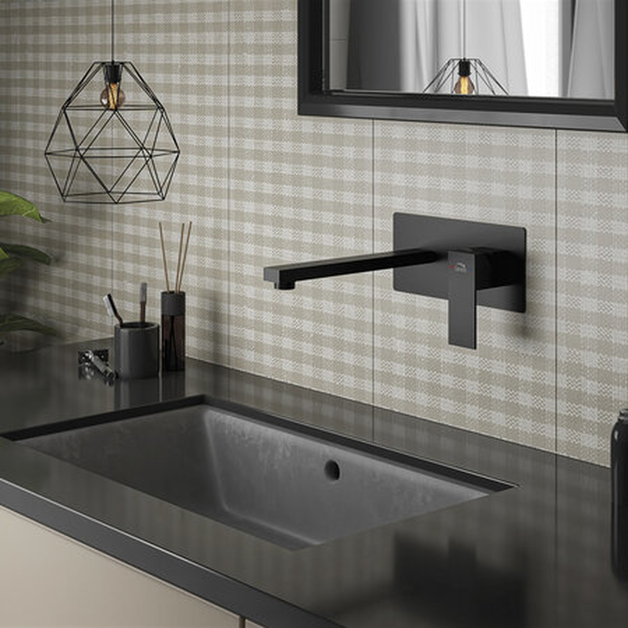 Laveo Kvadrato bateria umywalkowa podtynkowa czarna BLQ722P - Wysyłka w 24h