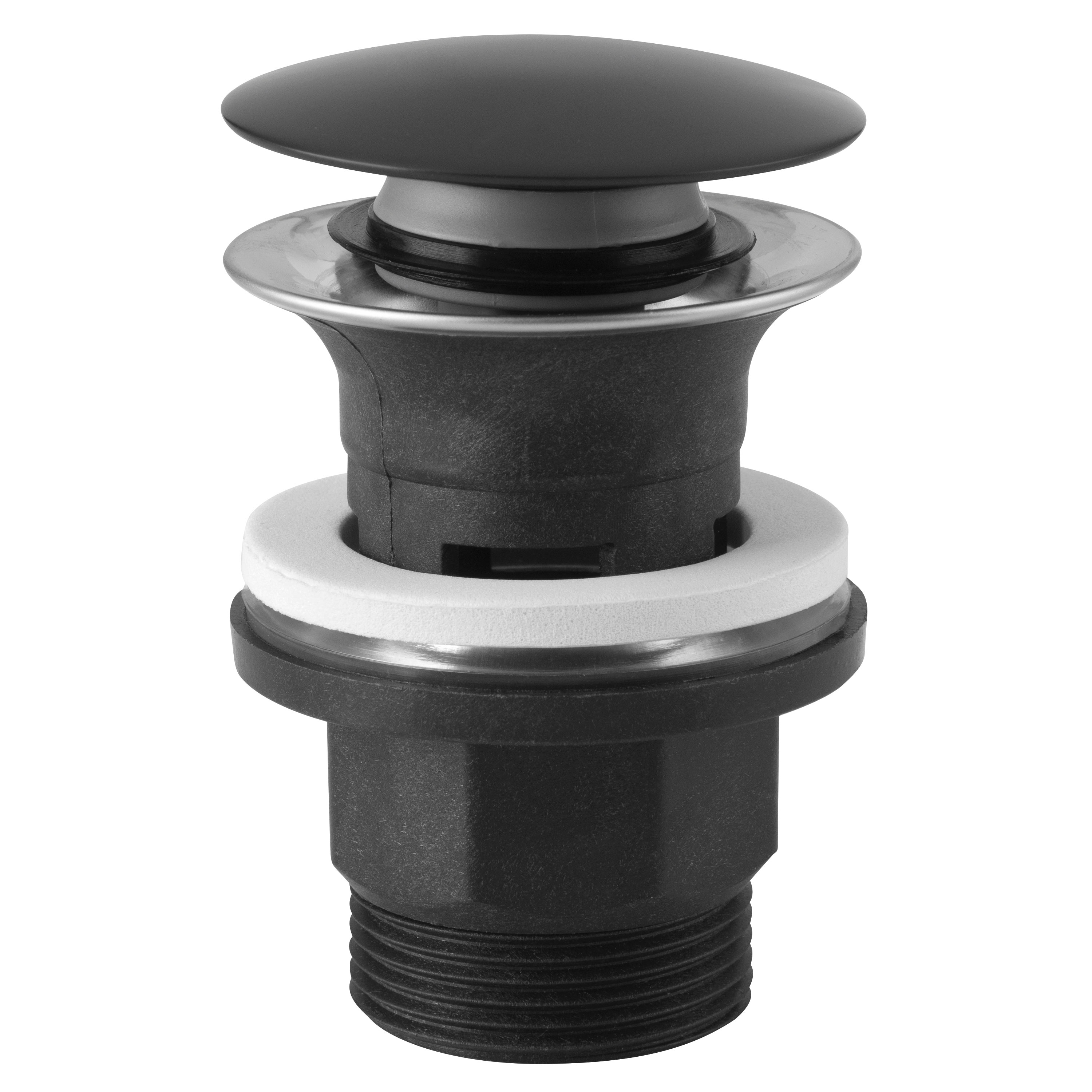 Ferro korek umywalkowy 1 1/4" z przelewem okrągły czarny S289BL-B - Wysyłka w 24h