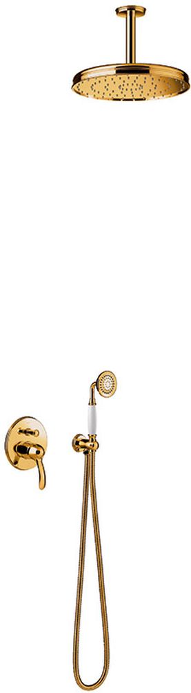 Tres Monoclasic zestaw prysznicowy podtynkowy z deszczownicą złoty 242.180.04.OR