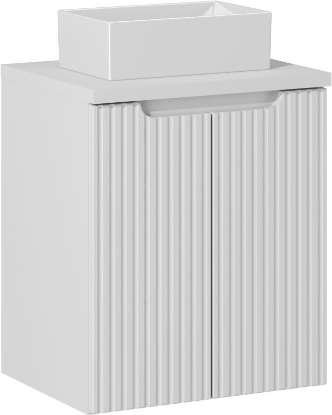 Zestaw Comad Nova White szafka z blatem 50 cm wisząca i umywalka Gaja 35x22 cm biały SET-NOW B WHITE 50CM D UN GAJA 35