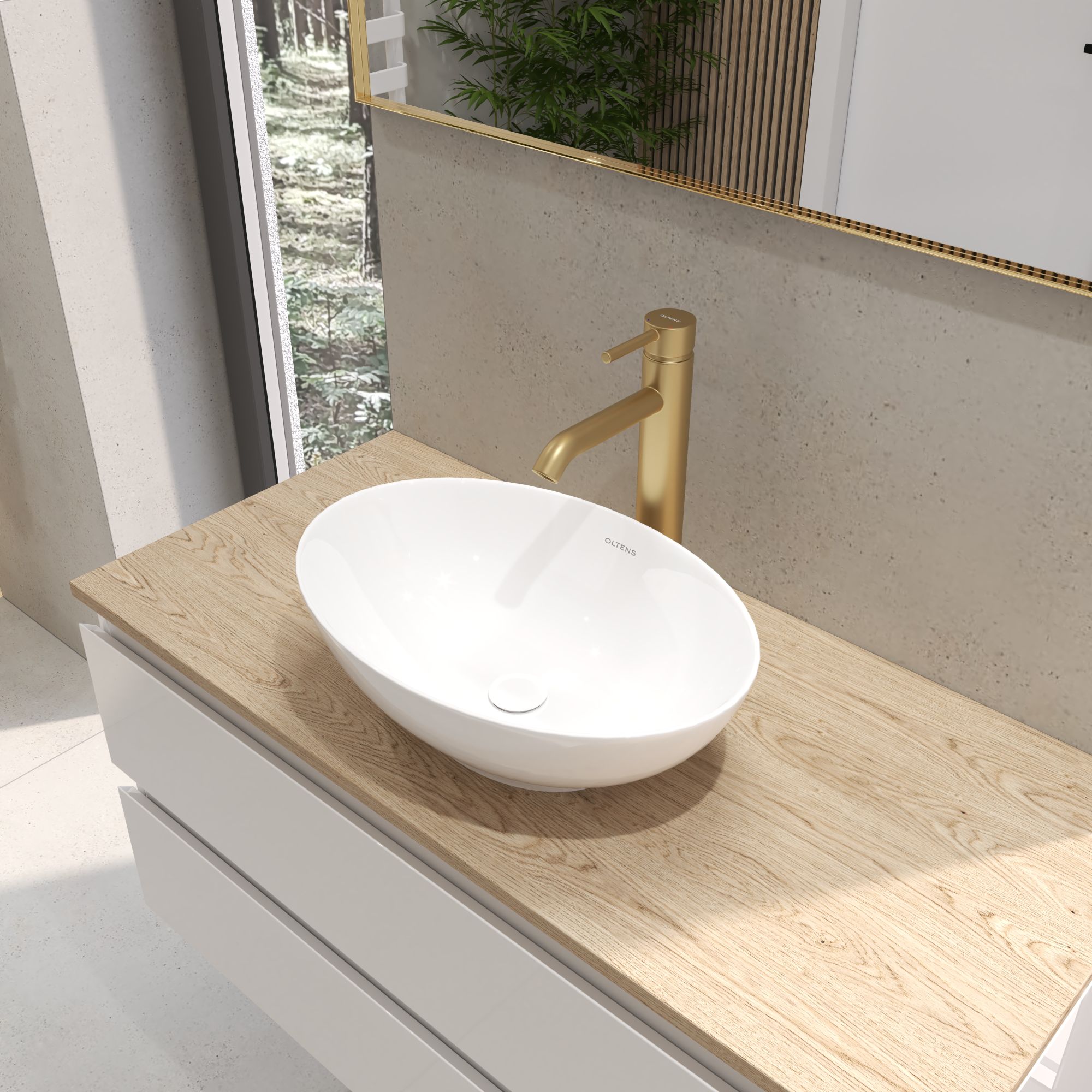 Oltens Rovde korek umywalkowy okrągły klik klak bez przelewu G 1 1/4 biały ceramiczny 05200000 - Wysyłka w 24h