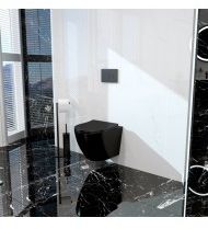 LaVita Sinto miska WC z deską wolnoopadającą wisząca bez kołnierza czarny mat