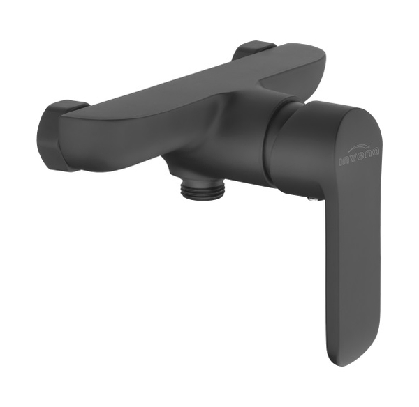Invena SIros bateria prysznicowa ścienna czarny mat BN-90-004