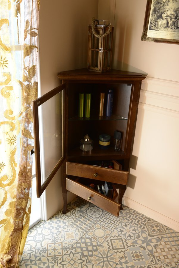 Sapho Retro szafka 61,5 cm narożna lewa stojąca drewno bukowe brąz 1701