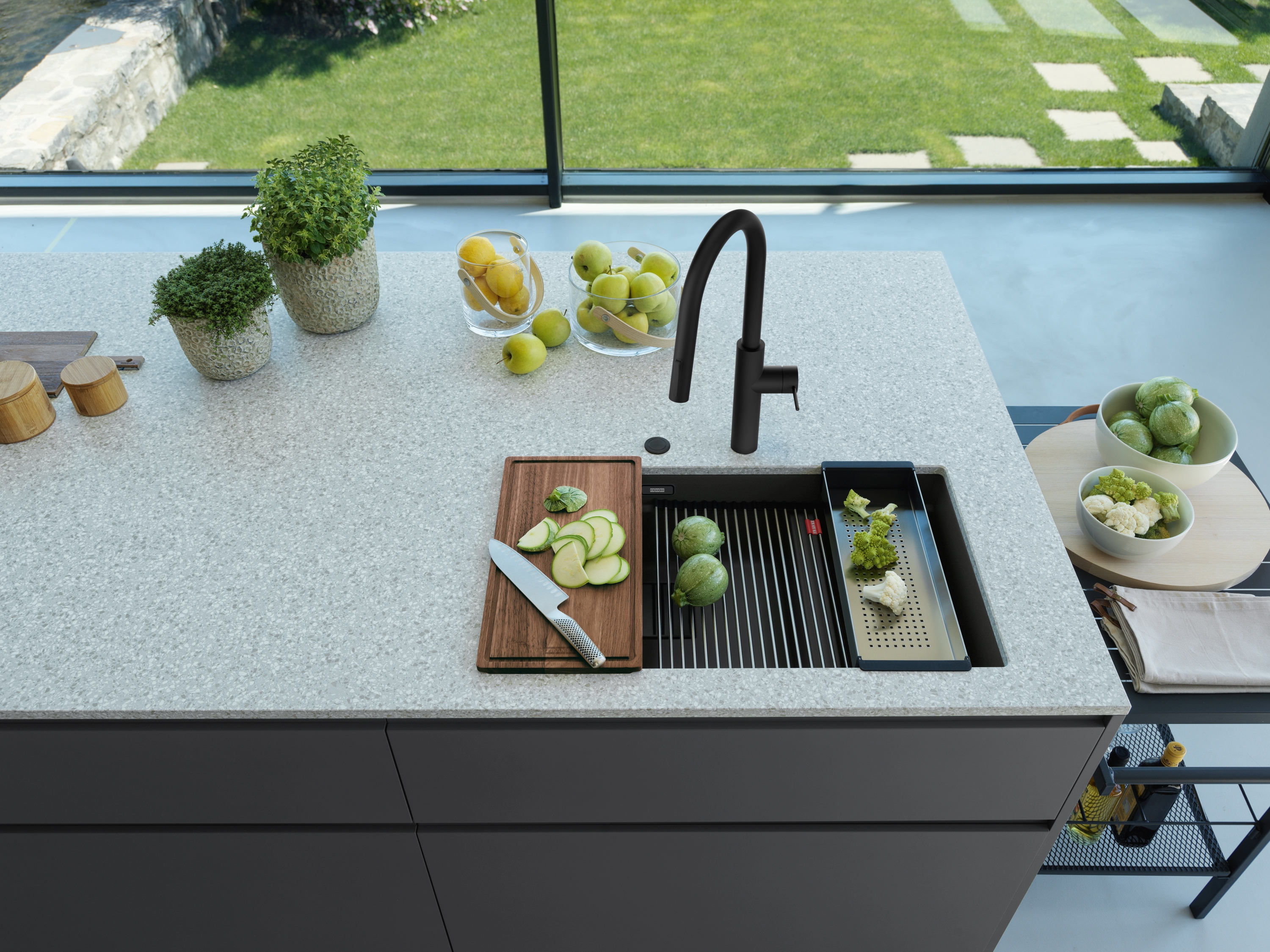 Franke Kanon KNG 160-46-21 zlewozmywak granitowy 76x46 cm czarny mat 125.0721.162