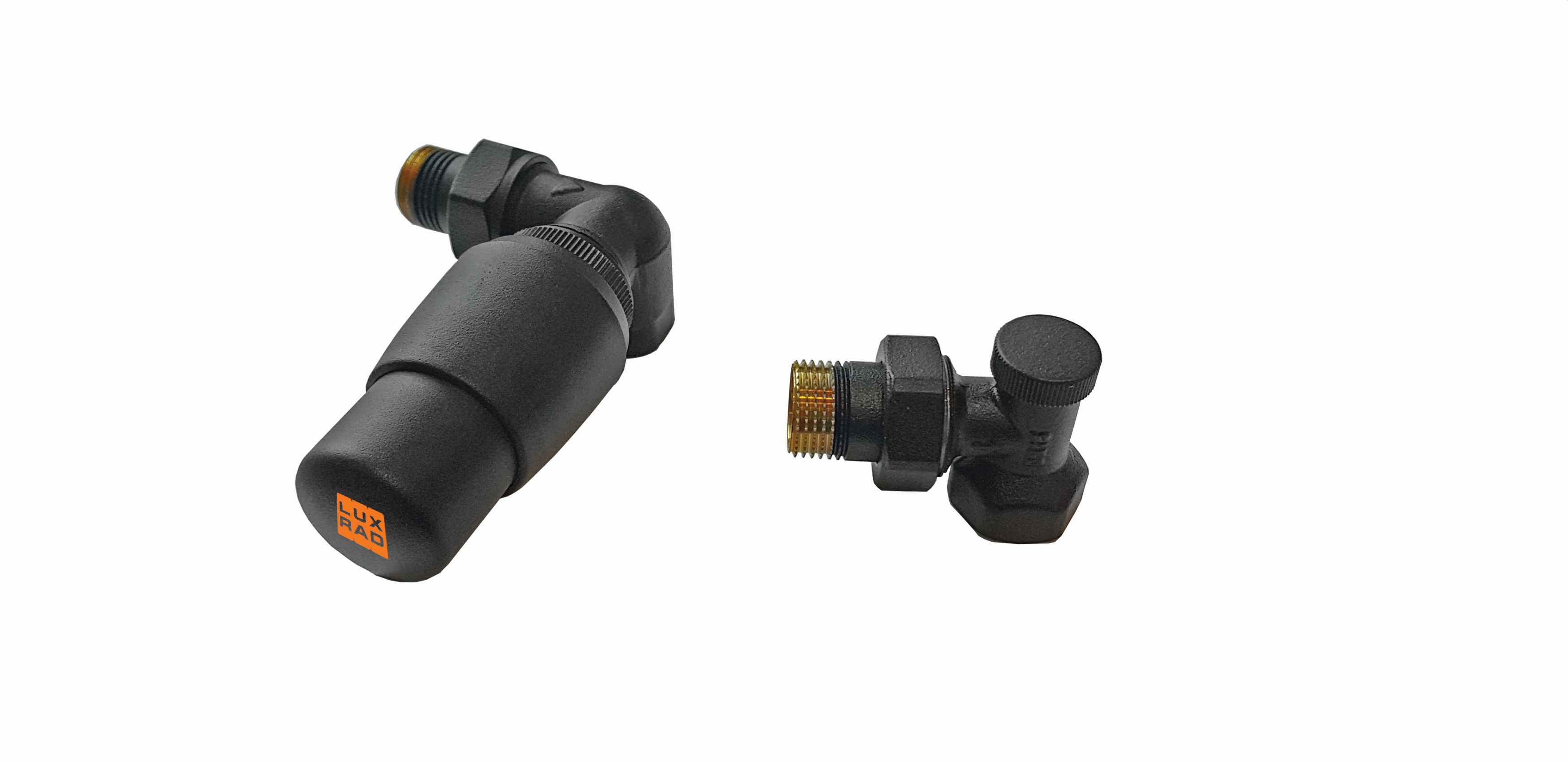 Luxrad zestaw termostatyczny osiowy prawy czarny mat OPT9005MAT