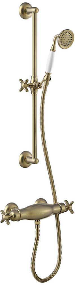 Tres Monoclasic zestaw prysznicowy z baterią termostatyczną stary mosiądz 242.164.02.LV