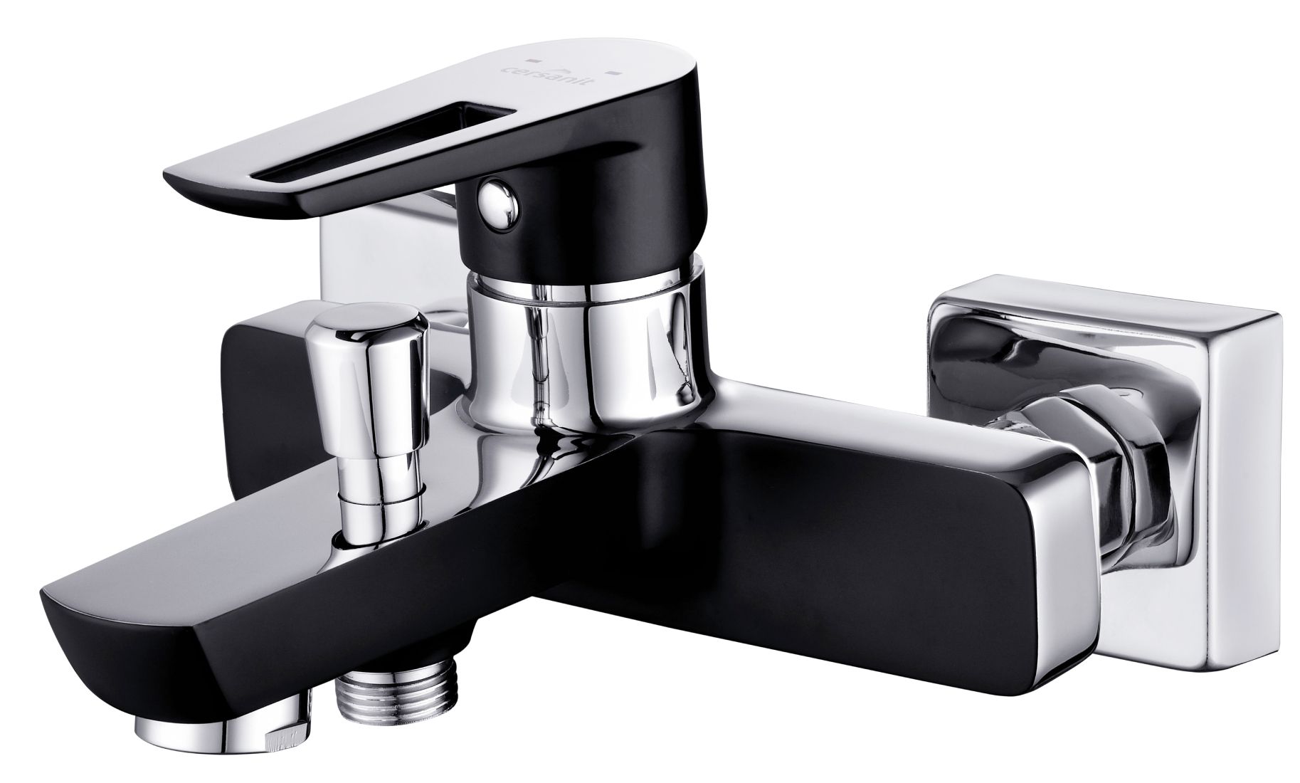 Cersanit Mille bateria wannowo-prysznicowa ścienna czarny/chrom S951-009