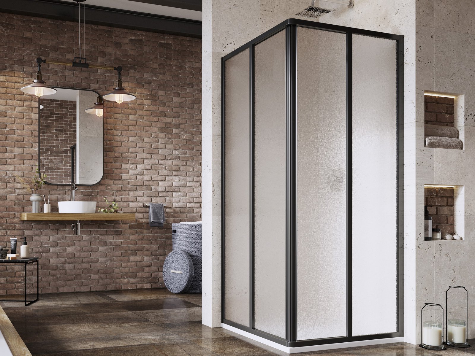 Ravak Supernova SRV2-75 S drzwi prysznicowe 75 cm przesuwne częściowe 1/2 czarny mat/szkło grape 14V303O2ZG