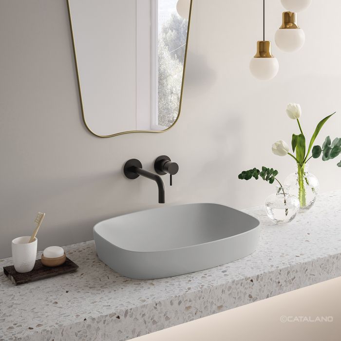 Catalano Green umywalka 60x38 cm owalna wpuszczana-nablatowa szary/kamień 0624600023