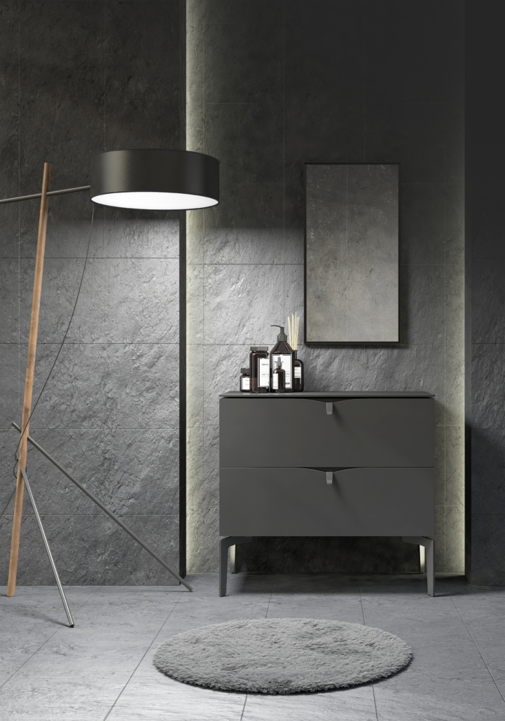 Oristo Siena szafka 80 cm podumywalkowa wisząca czarny mat OR45-SD2S-80-8