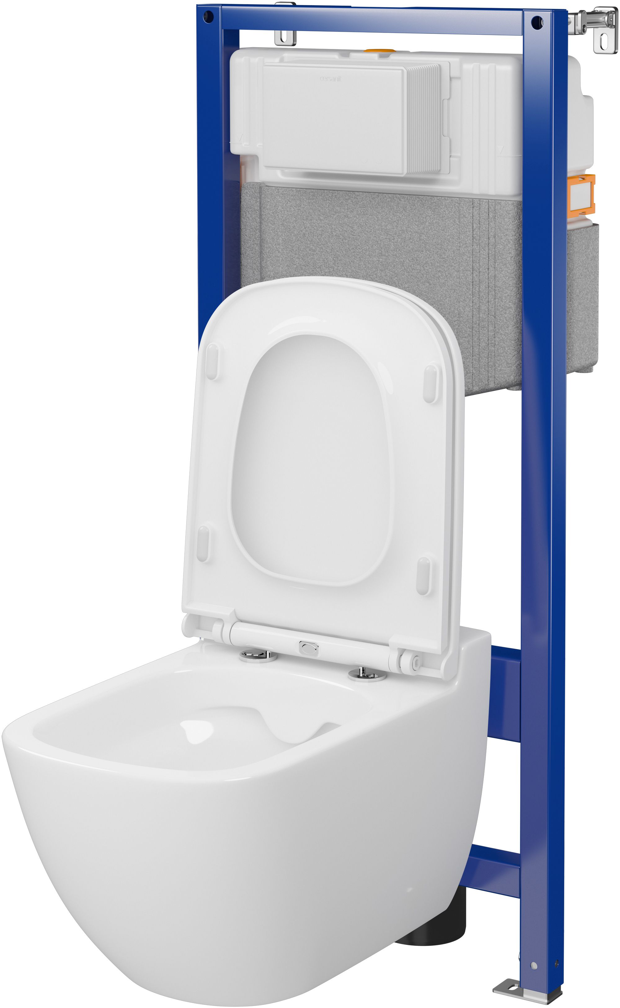 Zestaw Cersanit Caspia miska WC CleanOn z deską wolnoopadającą i stelaż podtynkowy Aqua 2.0 S701-804