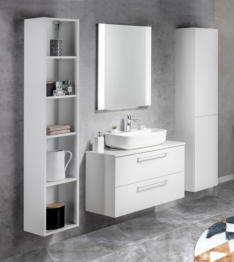 Sapho Espace szafka 172 cm boczna wisząca słupek biały połysk ESC160-3030