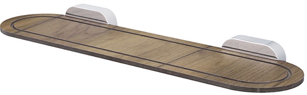 Bisk Bergen półka 45x12,5 cm ścienna chrom/drewno 07056