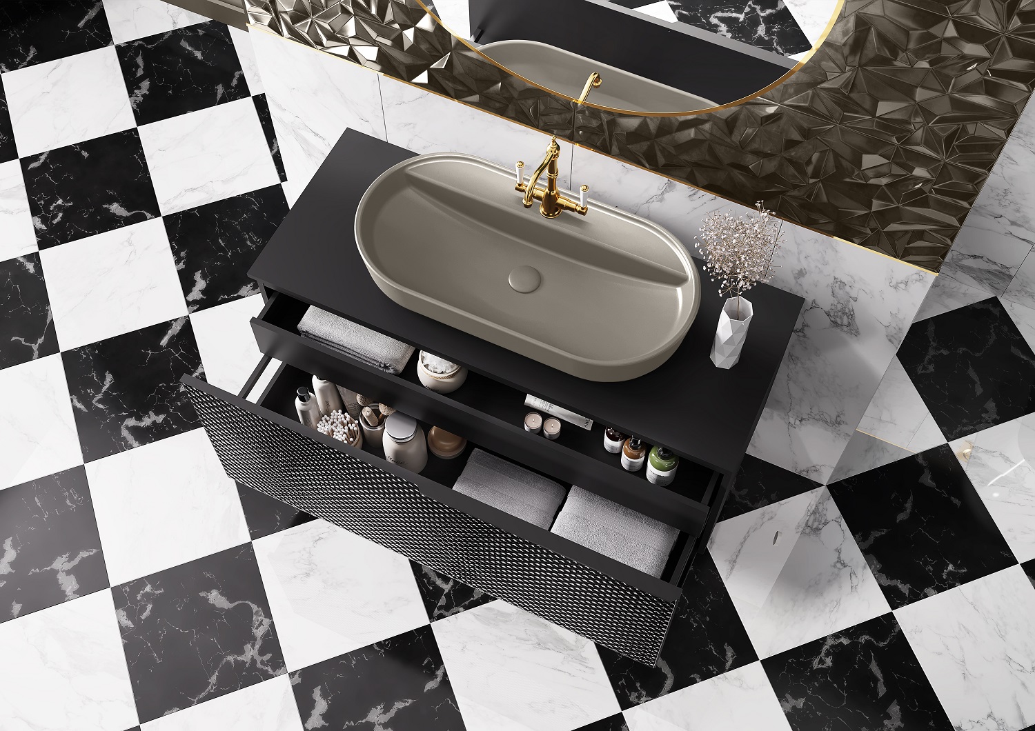 Elita Babette umywalka 81,5x41,5 cm owalna nablatowa fume matt RE040820017020 - Wysyłka w 24h