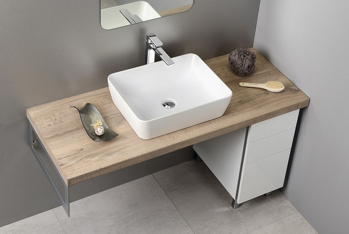 GSI Sand umywalka 50x38 cm nablatowa prostokątna biały mat 903709