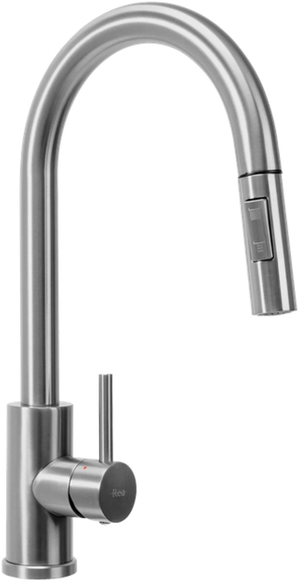 Rea Fresh bateria kuchenna stojąca z wyciąganą wylewką nikiel szczotkowany REA-B9146 - Wysyłka w 24h